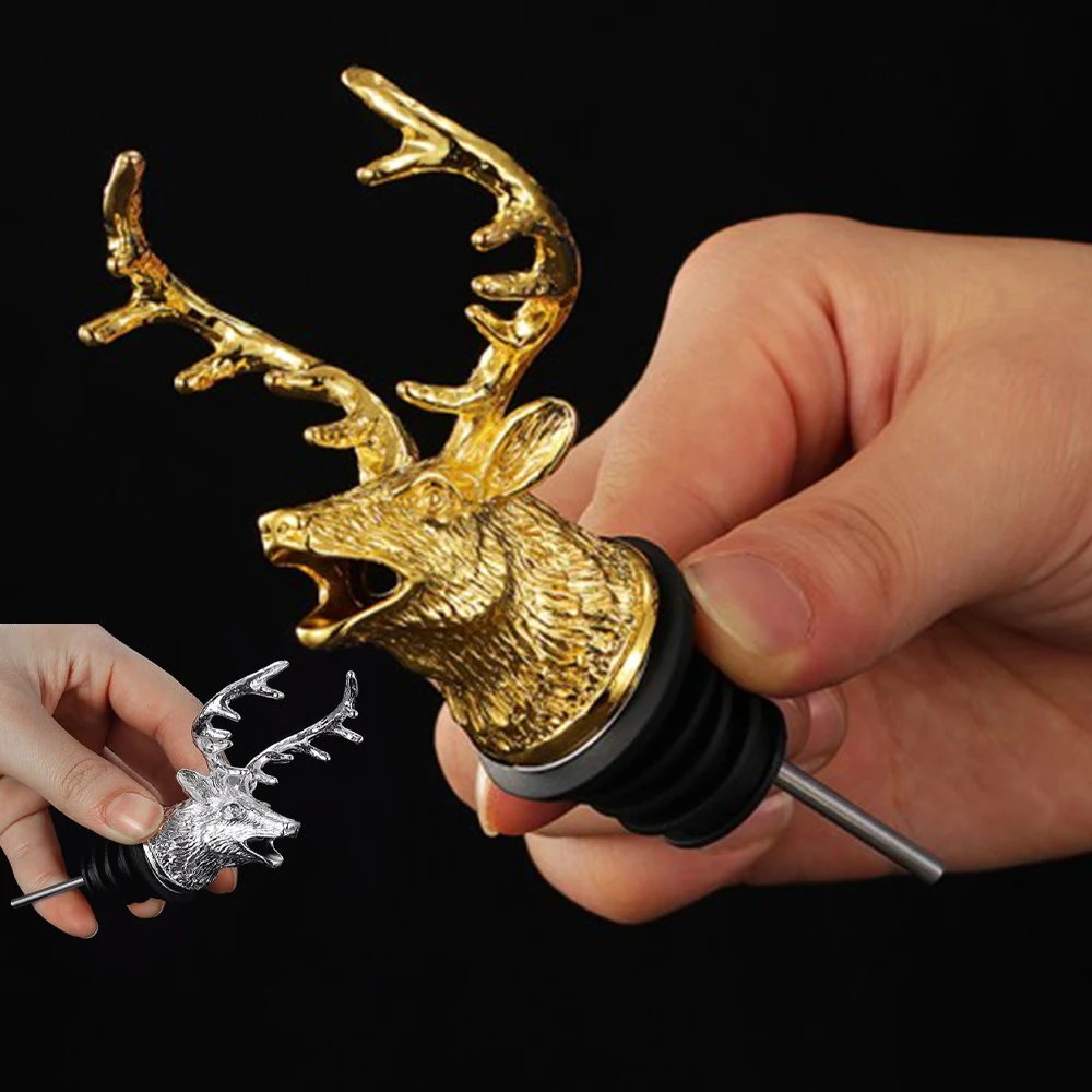 Dispenser for Wine Jagermeister Zinc Alloy Deer Elk Lion Head Mouth Wine Pourer Wines Extractor Silver Pourers Bar Dispenser for Wine Jagermeister Zinc Alloy Deer Elk Lion Head Mouth Wine Pourer Wines Extractor Silver Pourers Bar