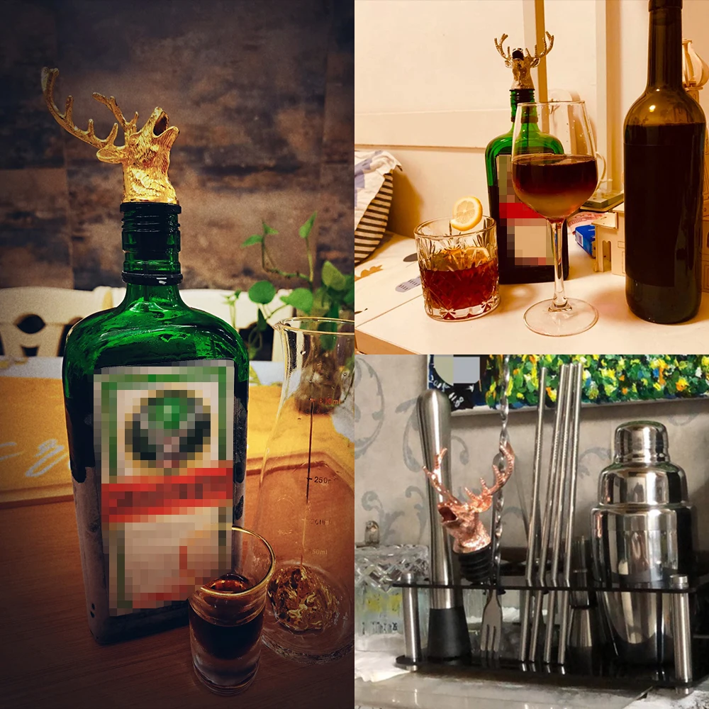 Dispenser for Wine Jagermeister Zinc Alloy Deer Elk Lion Head Mouth Wine Pourer Wines Extractor Silver Pourers Bar Dispenser for Wine Jagermeister Zinc Alloy Deer Elk Lion Head Mouth Wine Pourer Wines Extractor Silver Pourers Bar