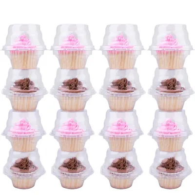 Disposable Clear Individual Cupcake Containers (50 pcs)