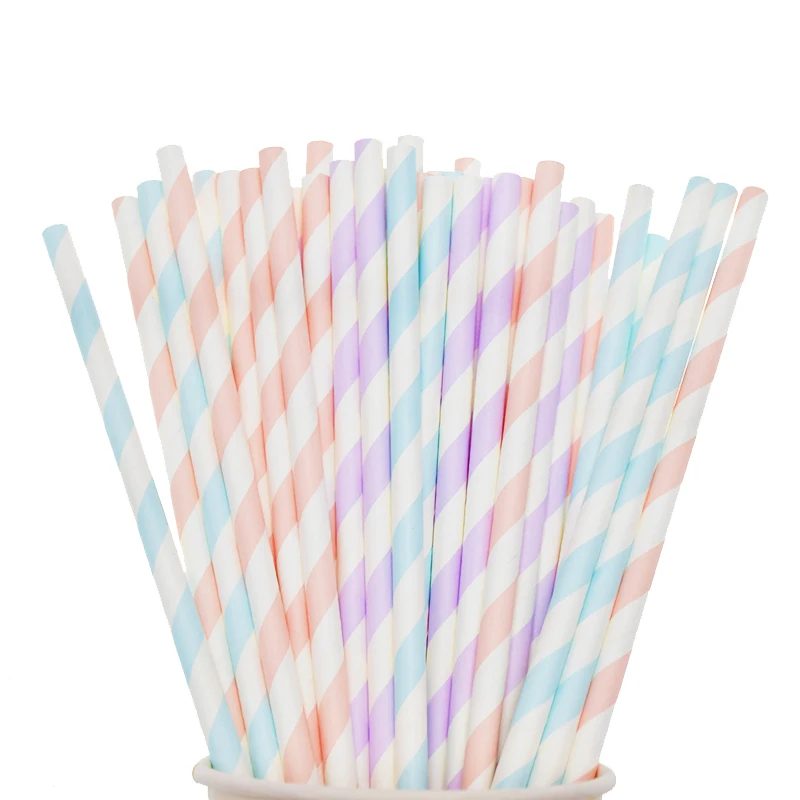 Disposable Party Striped Paper Straws Disposable Party Striped Paper Straws