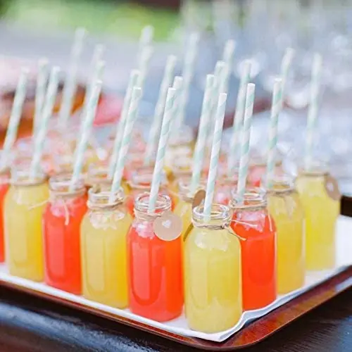 Disposable Party Striped Paper Straws Disposable Party Striped Paper Straws