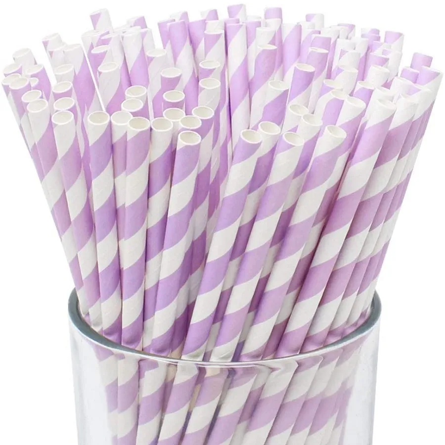 Disposable Party Striped Paper Straws Disposable Party Striped Paper Straws