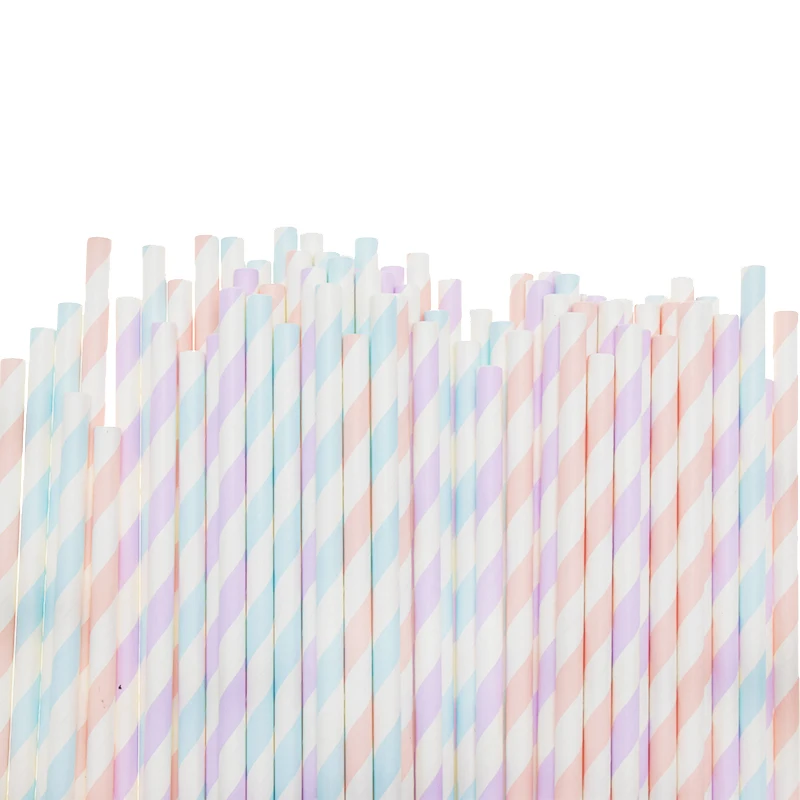 Disposable Party Striped Paper Straws Disposable Party Striped Paper Straws