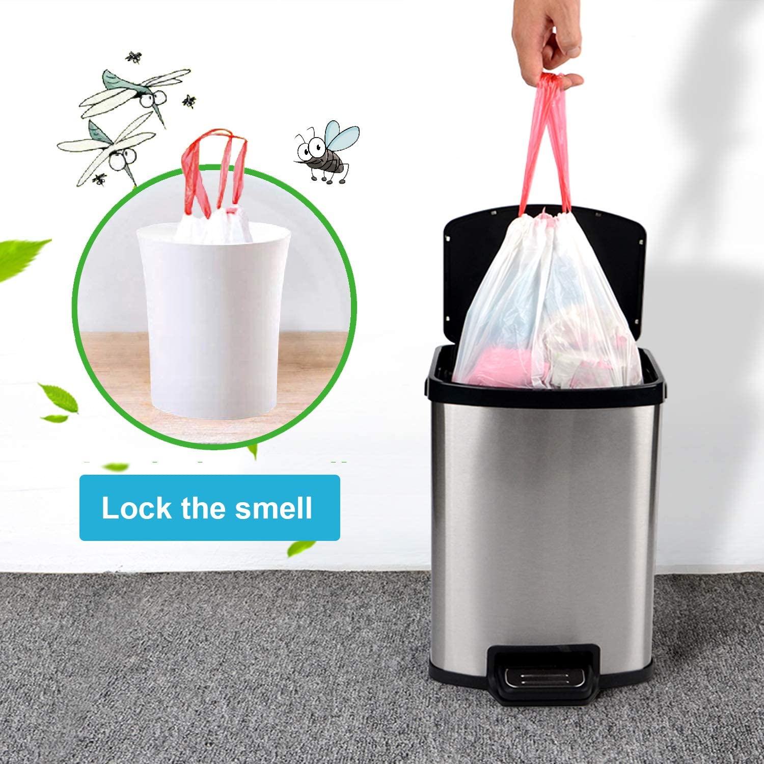 Disposable Plastic Drawstring Garbage Bags (30 pcs) Disposable Plastic Drawstring Garbage Bags (30 pcs)
