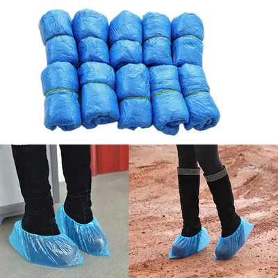 Disposable Plastic Shoe Covers (100 Pcs)
