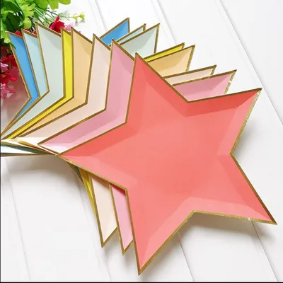 Disposable Star Paper Plates (8pcs)