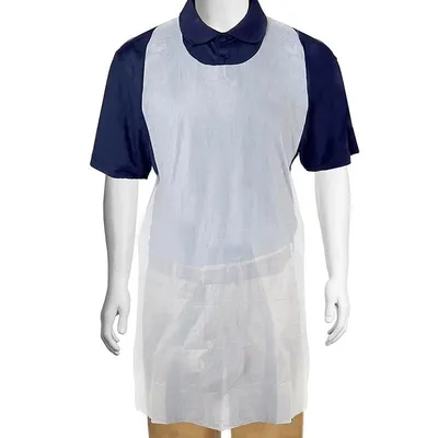 Disposable White Plastic Aprons (100pc) Disposable White Plastic Aprons (100pc)