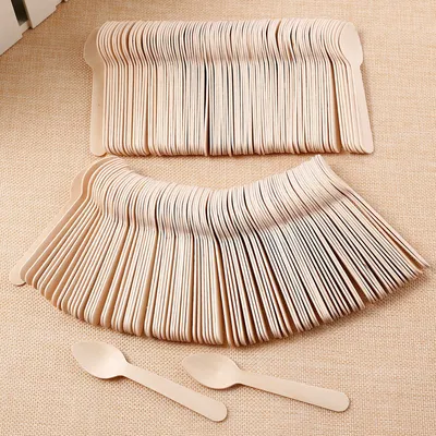 Disposable Wooden Ice cream Spoons (100pc)