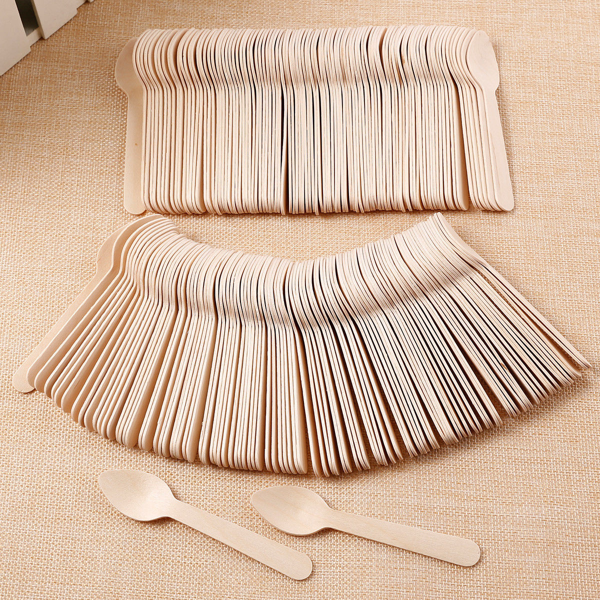 Disposable Wooden Ice cream Spoons (100pc)