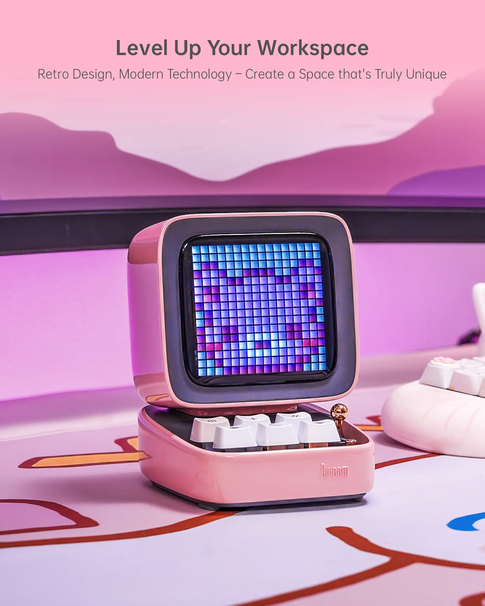 Divoom Ditoo-Pro Retro Pixel Art Bluetooth Portable Speaker Alarm Clock DIY LED Display Board, Cute Gift Home Light Divoom Ditoo-Pro Retro Pixel Art Bluetooth Portable Speaker Alarm Clock DIY LED Display Board, Cute Gift Home Light
