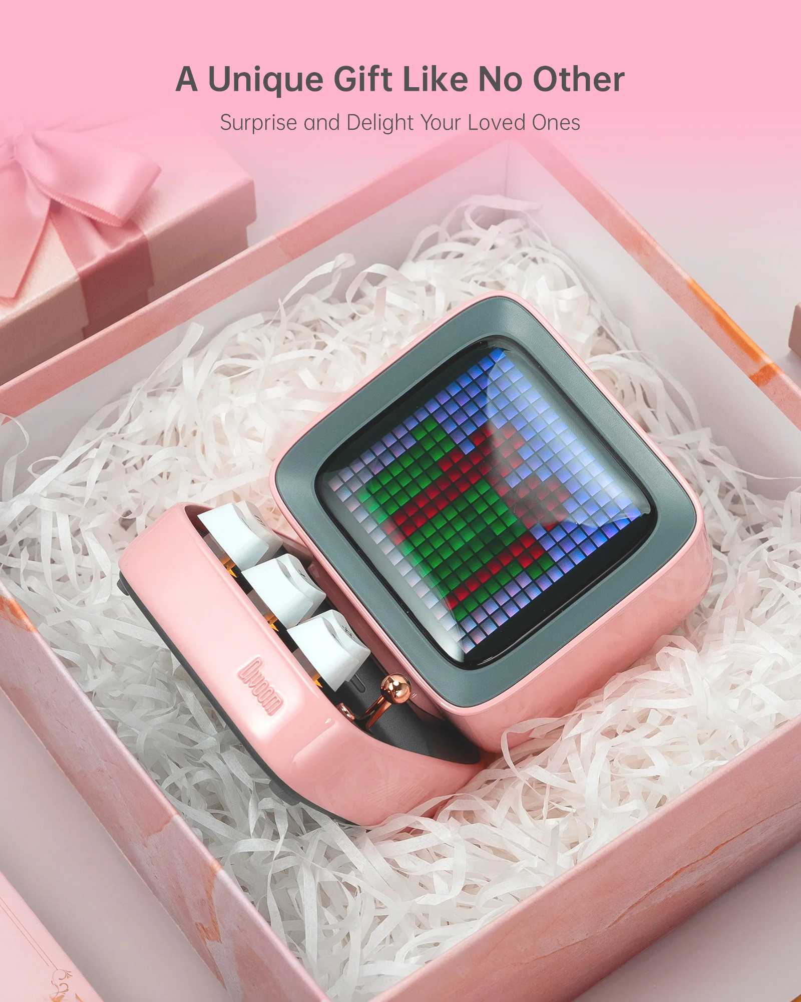 Divoom Ditoo-Pro Retro Pixel Art Bluetooth Portable Speaker Alarm Clock DIY LED Display Board, Cute Gift Home Light Divoom Ditoo-Pro Retro Pixel Art Bluetooth Portable Speaker Alarm Clock DIY LED Display Board, Cute Gift Home Light