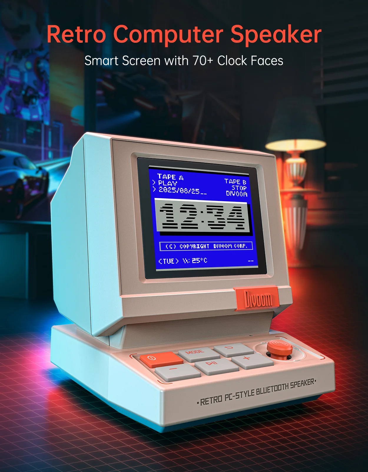 Divoom MiniToo Retro Bluetooth Speaker Portable Pixel Display Music Box Retro Computer Style Speaker Gift Divoom MiniToo Retro Bluetooth Speaker Portable Pixel Display Music Box Retro Computer Style Speaker Gift