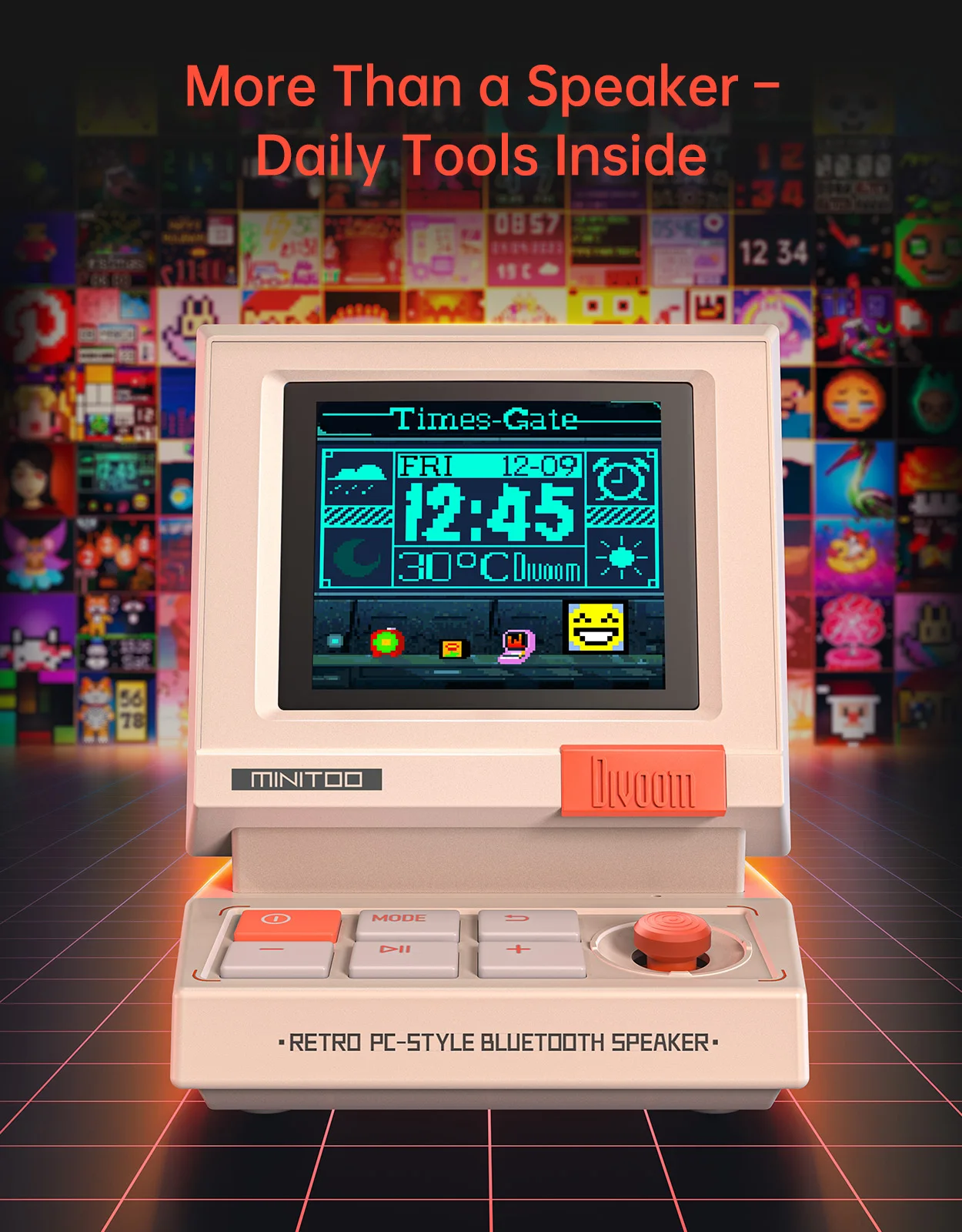 Divoom MiniToo Retro Bluetooth Speaker Portable Pixel Display Music Box Retro Computer Style Speaker Gift Divoom MiniToo Retro Bluetooth Speaker Portable Pixel Display Music Box Retro Computer Style Speaker Gift