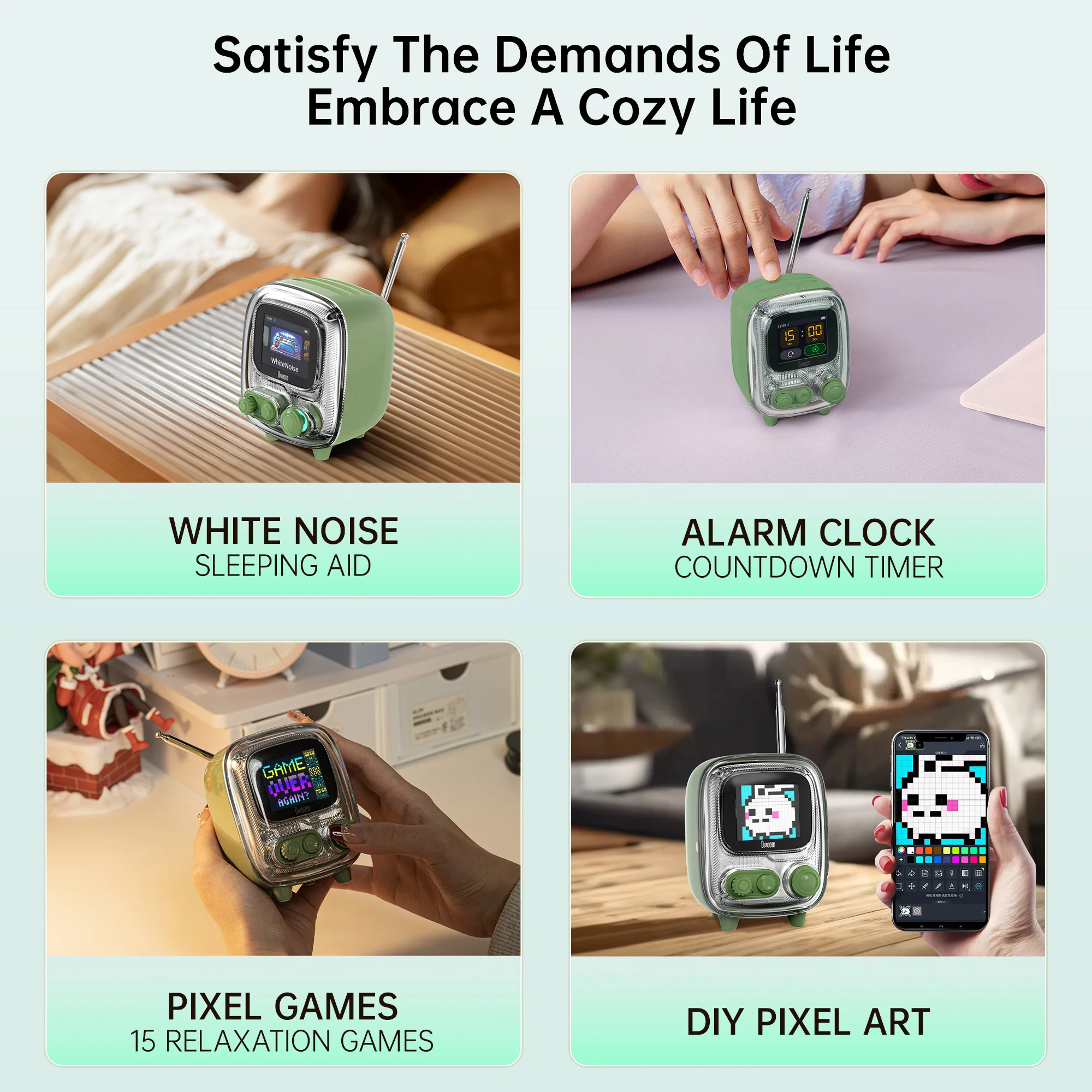 Divoom T-tiivoo-2 Mini Retro Bluetooth Portable Radios AM FM Vintage Sleep Aid Bluetooth Speaker high quality Subwoofer Divoom T-tiivoo-2 Mini Retro Bluetooth Portable Radios AM FM Vintage Sleep Aid Bluetooth Speaker high quality Subwoofer