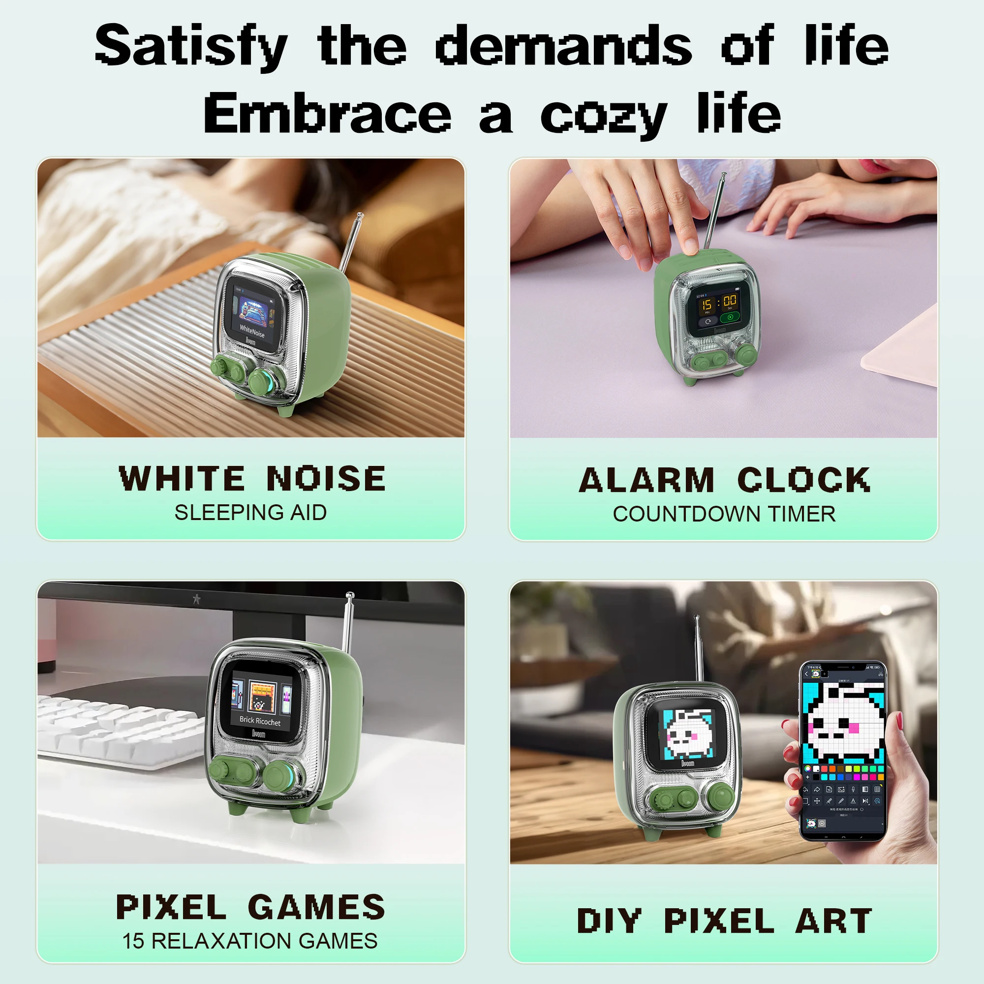 Divoom T-tiivoo-2 Mini Retro White Noise Bluetooth Speaker Portable Vintage Sleep Aid Bluetooth Speaker high quality Divoom T-tiivoo-2 Mini Retro White Noise Bluetooth Speaker Portable Vintage Sleep Aid Bluetooth Speaker high quality