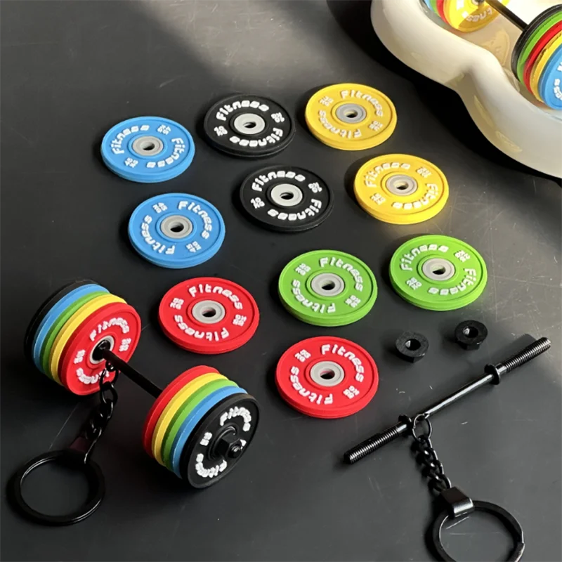 DIY 3D Darbell KeyChain For Men Key Ring Creative Car Sports Keychain Key Holder DIY 3D Darbell KeyChain For Men Key Ring Creative Car Sports Keychain Key Holder