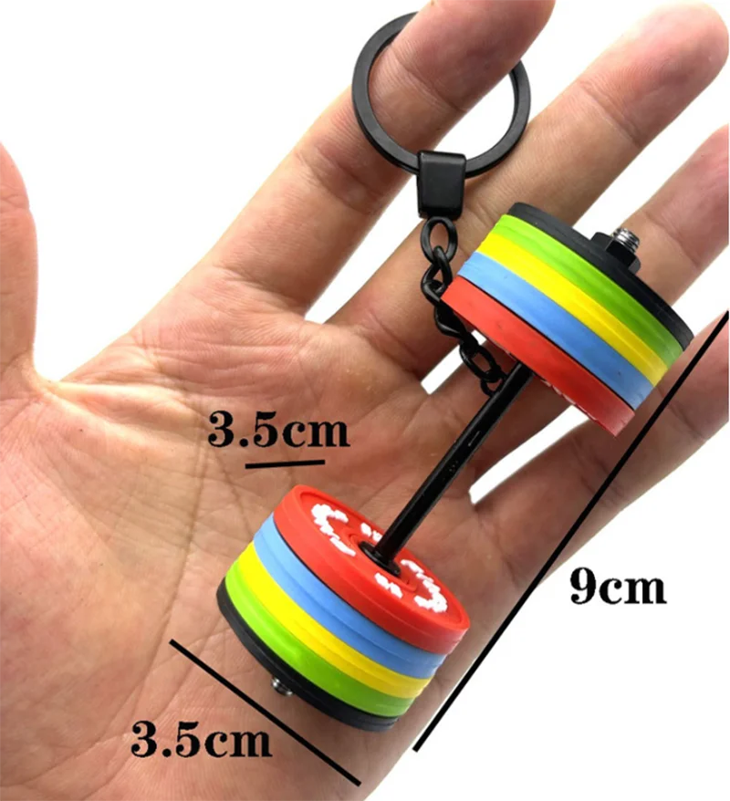 DIY 3D Darbell KeyChain For Men Key Ring Creative Car Sports Keychain Key Holder DIY 3D Darbell KeyChain For Men Key Ring Creative Car Sports Keychain Key Holder
