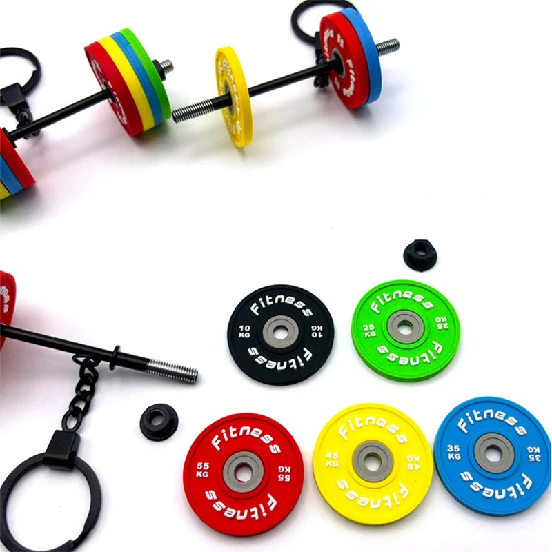 DIY 3D Darbell KeyChain For Men Key Ring Creative Car Sports Keychain Key Holder DIY 3D Darbell KeyChain For Men Key Ring Creative Car Sports Keychain Key Holder