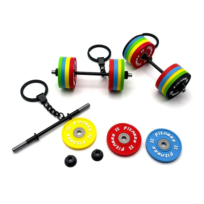 DIY 3D Darbell KeyChain For Men Key Ring Creative Car Sports Keychain Key Holder DIY 3D Darbell KeyChain For Men Key Ring Creative Car Sports Keychain Key Holder
