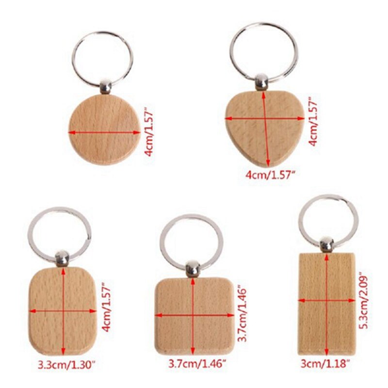 DIY Blank Wooden Keychains (60pcs)