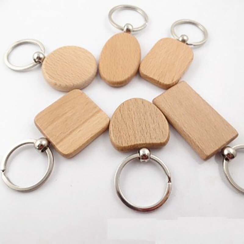 DIY Blank Wooden Keychains (60pcs)
