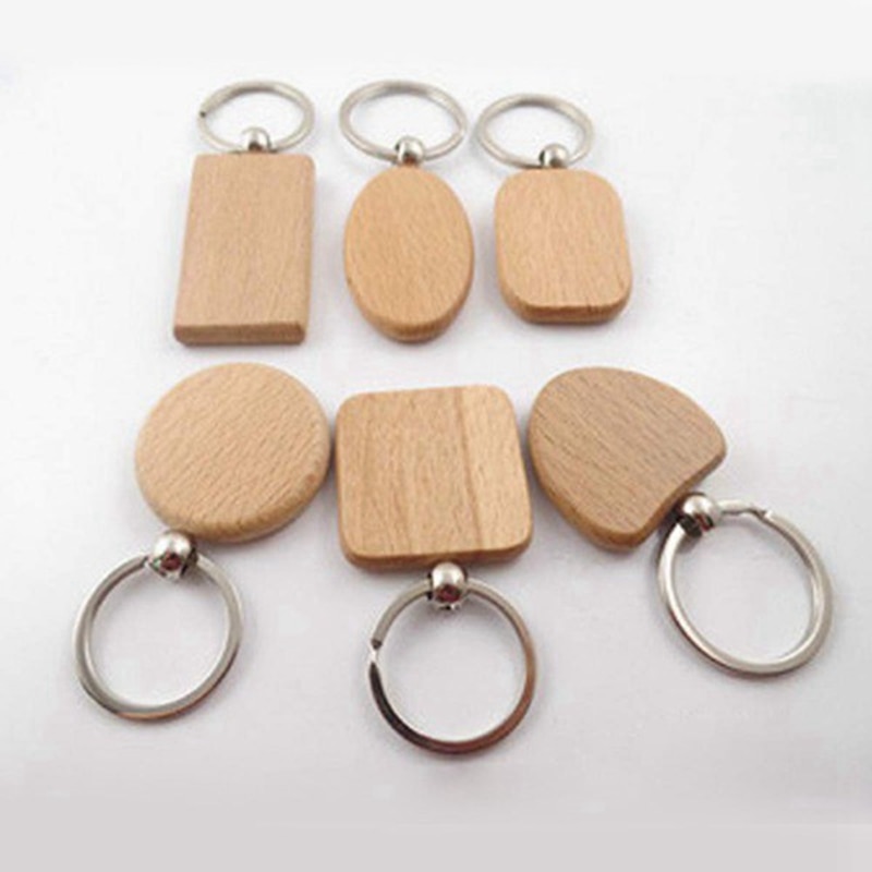 DIY Blank Wooden Keychains (60pcs)