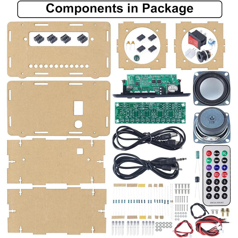 DIY Bluetooth-Compatible Speaker Kit LED FM Radio USB Mini Home Sound Amplifier with Digital Display Soldering Project DIY Bluetooth-Compatible Speaker Kit LED FM Radio USB Mini Home Sound Amplifier with Digital Display Soldering Project