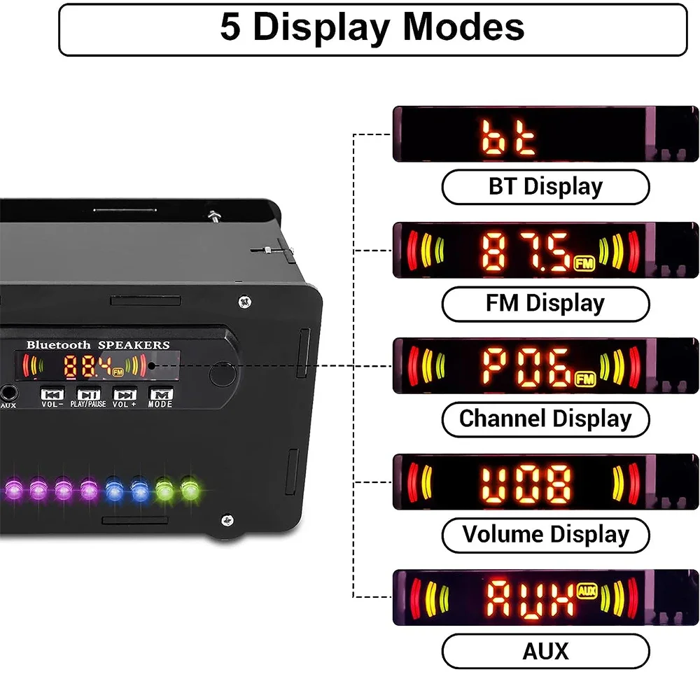 DIY Bluetooth-Compatible Speaker Kit LED FM Radio USB Mini Home Sound Amplifier with Digital Display Soldering Project DIY Bluetooth-Compatible Speaker Kit LED FM Radio USB Mini Home Sound Amplifier with Digital Display Soldering Project