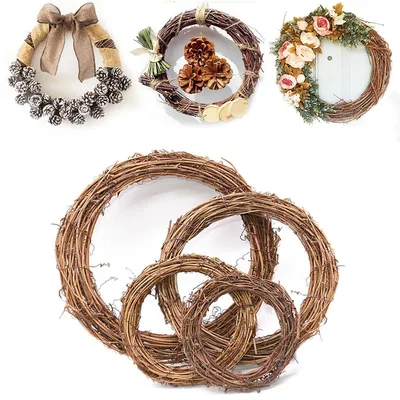 DIY Christmas Wreath Rattan Rustic