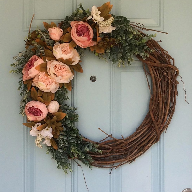DIY Christmas Wreath Rattan Rustic