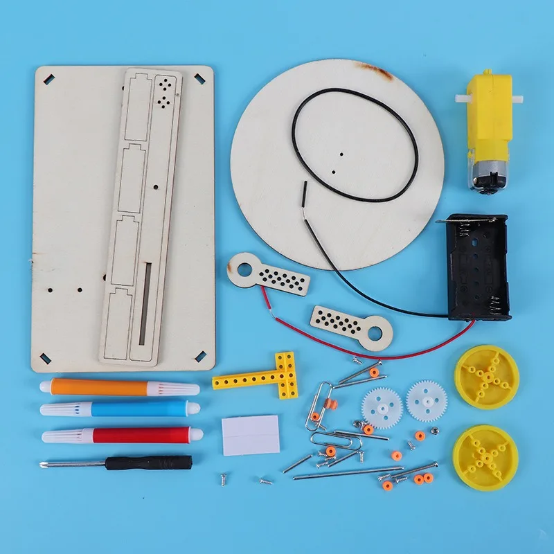 DIY Creative Wooden Electric Plotter Drawing Robot STEM Kids Model Automatic Painting Science Electronics Kits DIY Creative Wooden Electric Plotter Drawing Robot STEM Kids Model Automatic Painting Science Electronics Kits