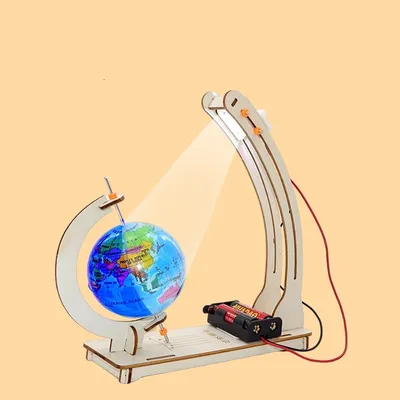 DIY Earth Model Day Night Cycle Science Kit STEM Educational Globe Toy for Kids Classroom Physics Learning Wooden DIY Earth Model Day Night Cycle Science Kit STEM Educational Globe Toy for Kids Classroom Physics Learning Wooden