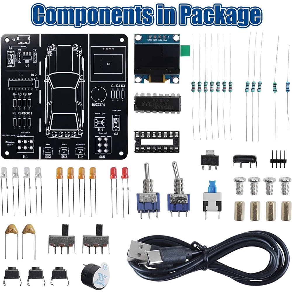 DIY Electronics Project Car Driver Simulator Kit STEM Soldering Practice Car Driving Simulation Solder Kit for School DIY Electronics Project Car Driver Simulator Kit STEM Soldering Practice Car Driving Simulation Solder Kit for School