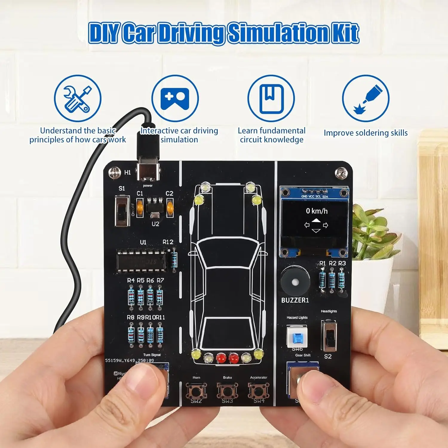 DIY Electronics Project Car Driver Simulator Kit STEM Soldering Practice Car Driving Simulation Solder Kit for School DIY Electronics Project Car Driver Simulator Kit STEM Soldering Practice Car Driving Simulation Solder Kit for School