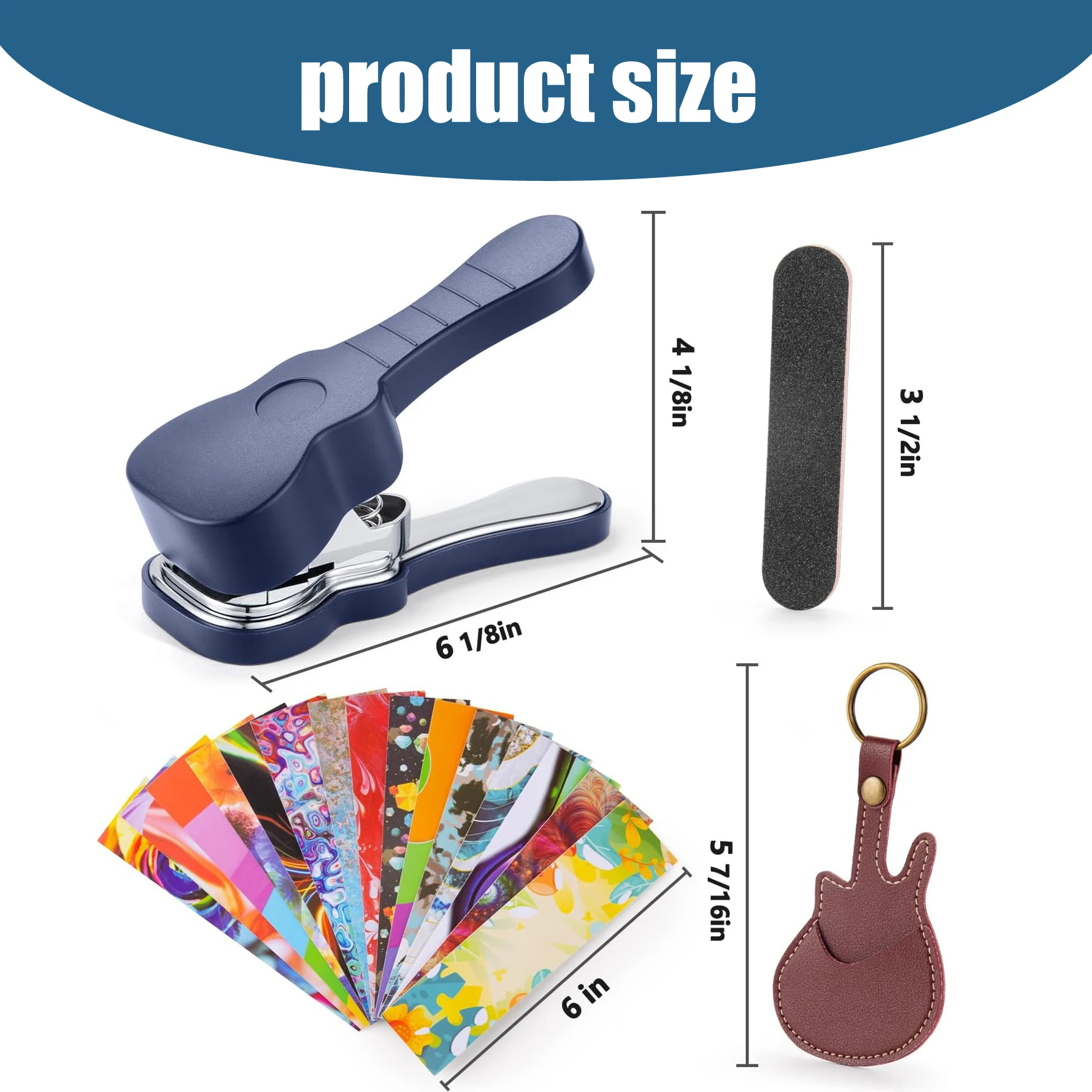 DIY Guitar Pick Punch Maker, Recycled Plastic Cards to Plectrum for Acoustic Electric Bass, with 15 PCS Pick Strips DIY Guitar Pick Punch Maker, Recycled Plastic Cards to Plectrum for Acoustic Electric Bass, with 15 PCS Pick Strips