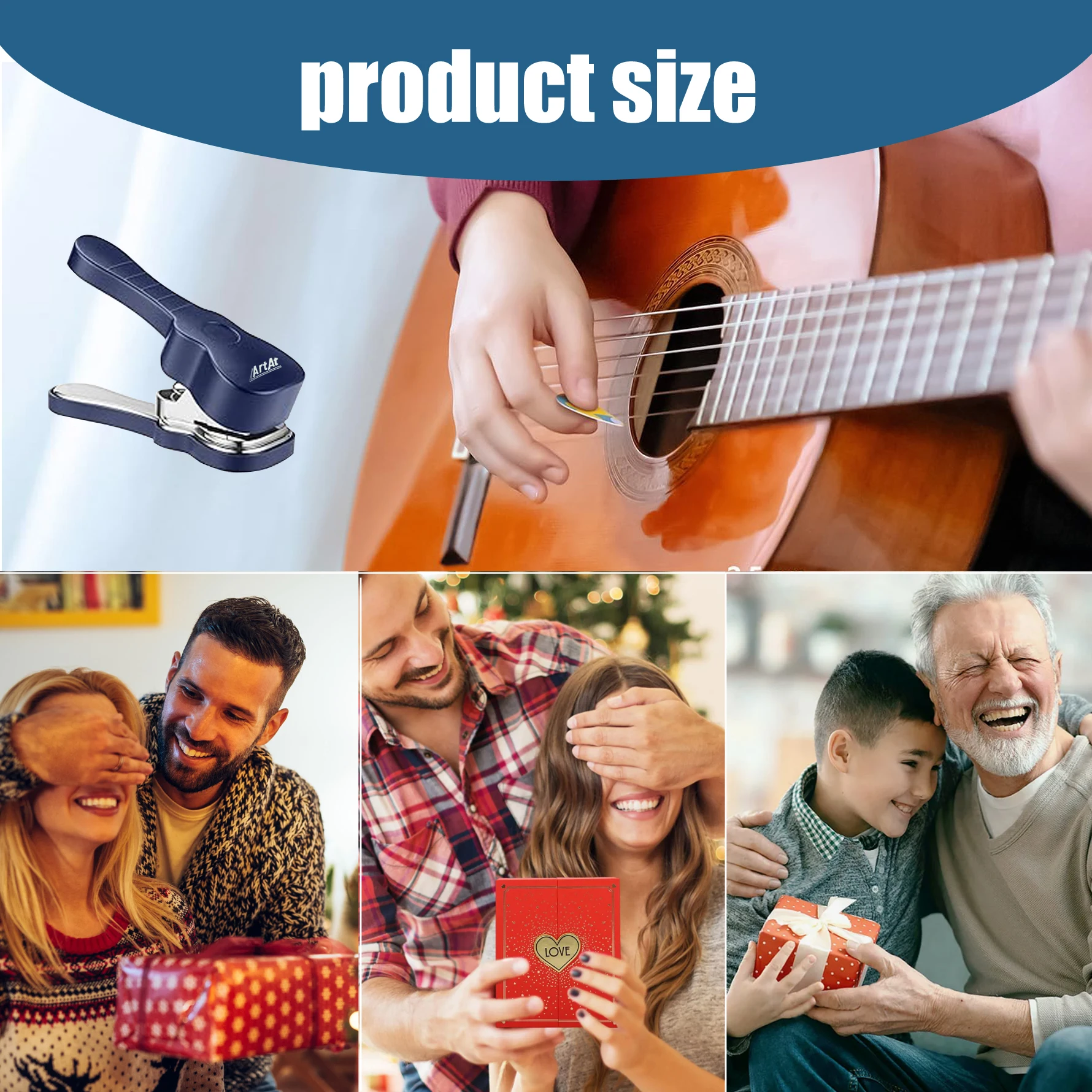 DIY Guitar Pick Punch Maker, Recycled Plastic Cards to Plectrum for Acoustic Electric Bass, with 15 PCS Pick Strips DIY Guitar Pick Punch Maker, Recycled Plastic Cards to Plectrum for Acoustic Electric Bass, with 15 PCS Pick Strips