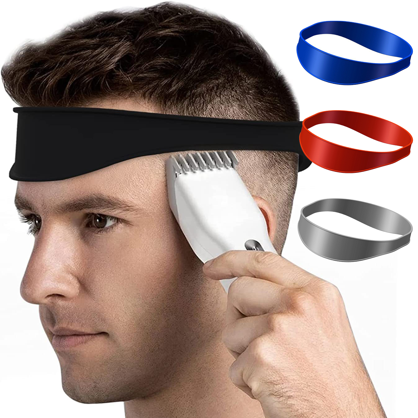 DIY Men Hair Trimming Ruler Neckline Guide Haircuts Curved Headband Styler Ruler Barber Comb Beard Tools Hair Styling