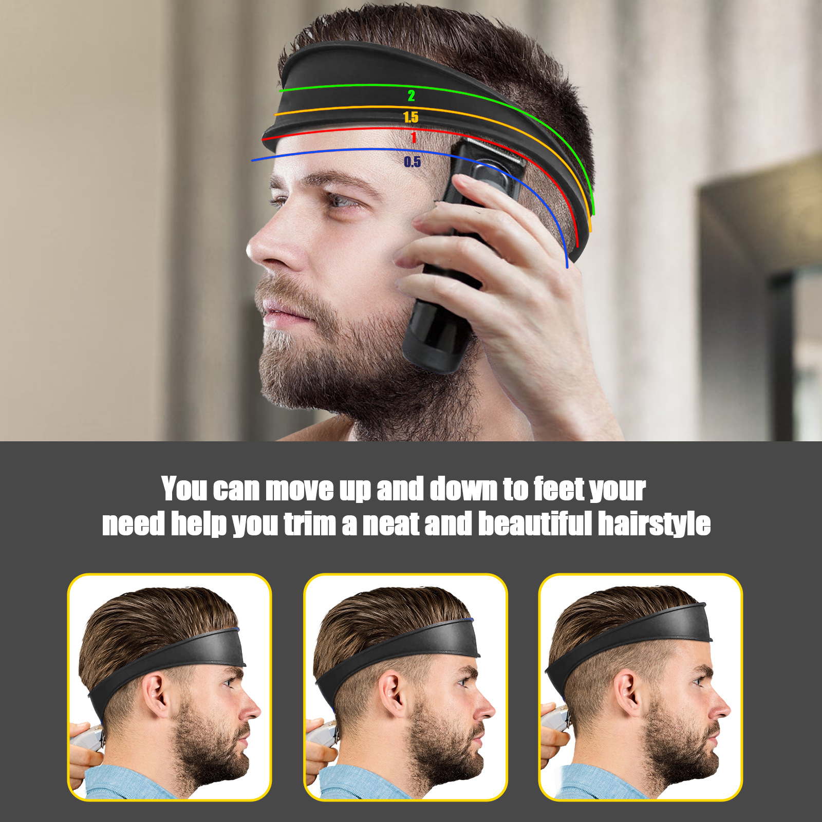 DIY Men Hair Trimming Ruler Neckline Guide Haircuts Curved Headband Styler Ruler Barber Comb Beard Tools Hair Styling DIY Men Hair Trimming Ruler Neckline Guide Haircuts Curved Headband Styler Ruler Barber Comb Beard Tools Hair Styling
