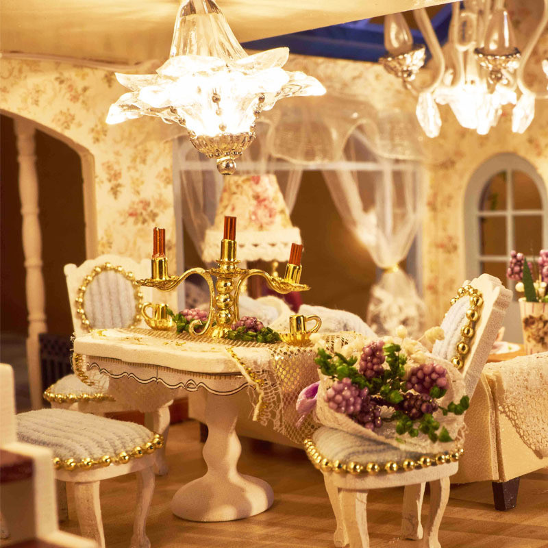 DIY Miniature Vintage Doll House With Furniture Kits