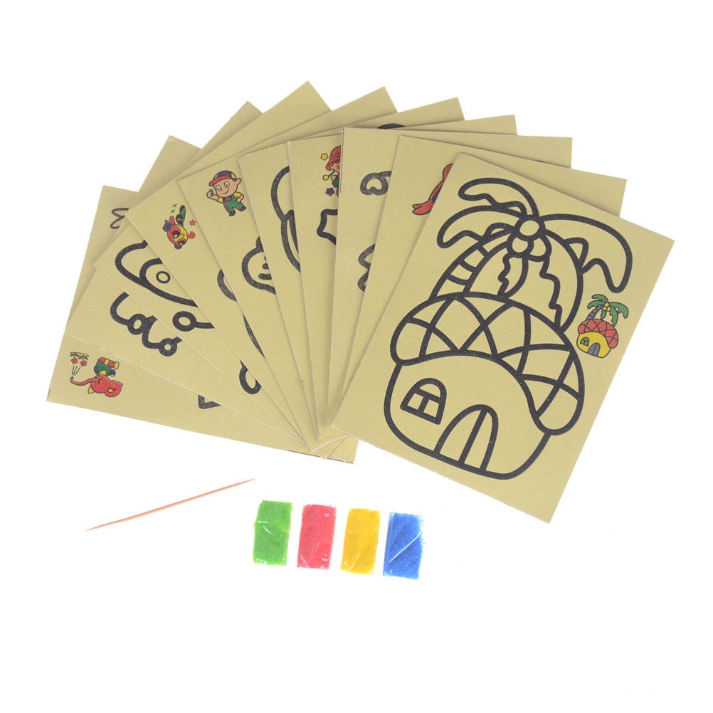 DIY Sand Art Color Painting Cards (Set of 10) DIY Sand Art Color Painting Cards (Set of 10)