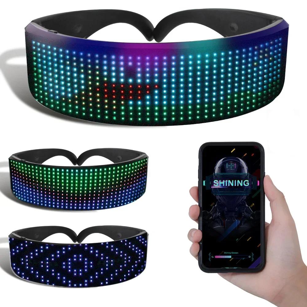 DIY Shining Electronic Futuristic Eyewear Glow The Dark Bluetooth LED Luminous Glasses Prop for Party Bar Festival DIY Shining Electronic Futuristic Eyewear Glow The Dark Bluetooth LED Luminous Glasses Prop for Party Bar Festival