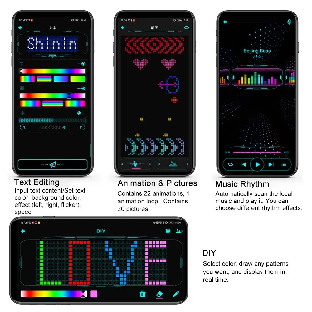 DIY Shining Electronic Futuristic Eyewear Glow The Dark Bluetooth LED Luminous Glasses Prop for Party Bar Festival DIY Shining Electronic Futuristic Eyewear Glow The Dark Bluetooth LED Luminous Glasses Prop for Party Bar Festival
