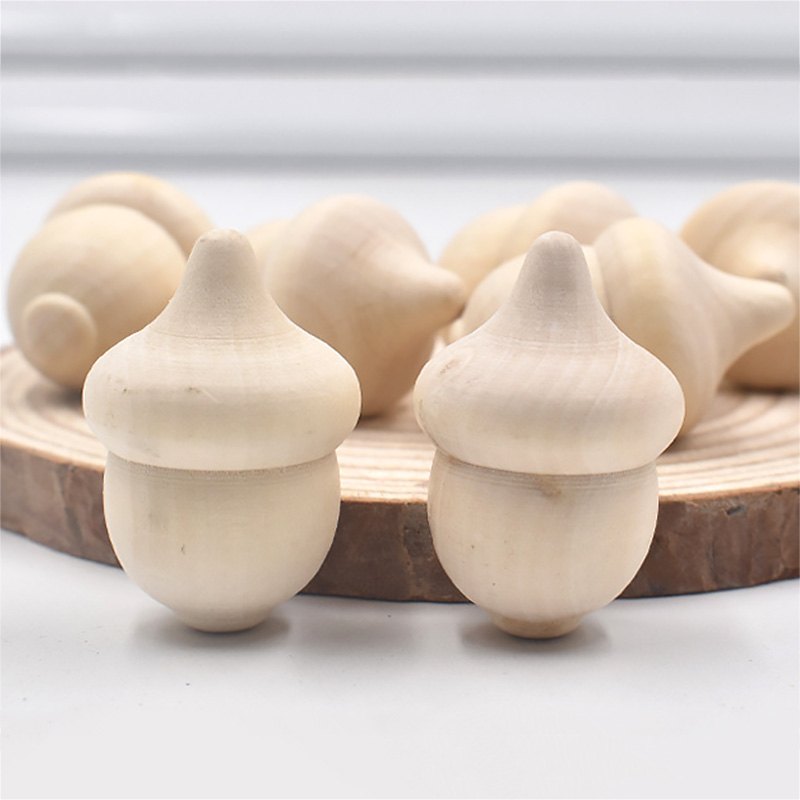 DIY Unfinished Blank Wood Acorns (10pcs) DIY Unfinished Blank Wood Acorns (10pcs)