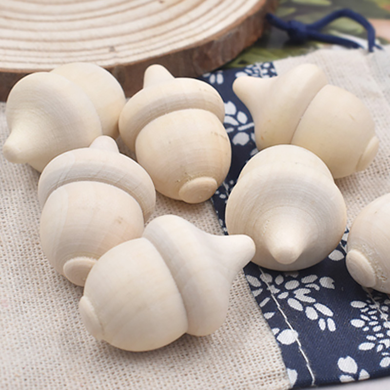DIY Unfinished Blank Wood Acorns (10pcs) DIY Unfinished Blank Wood Acorns (10pcs)