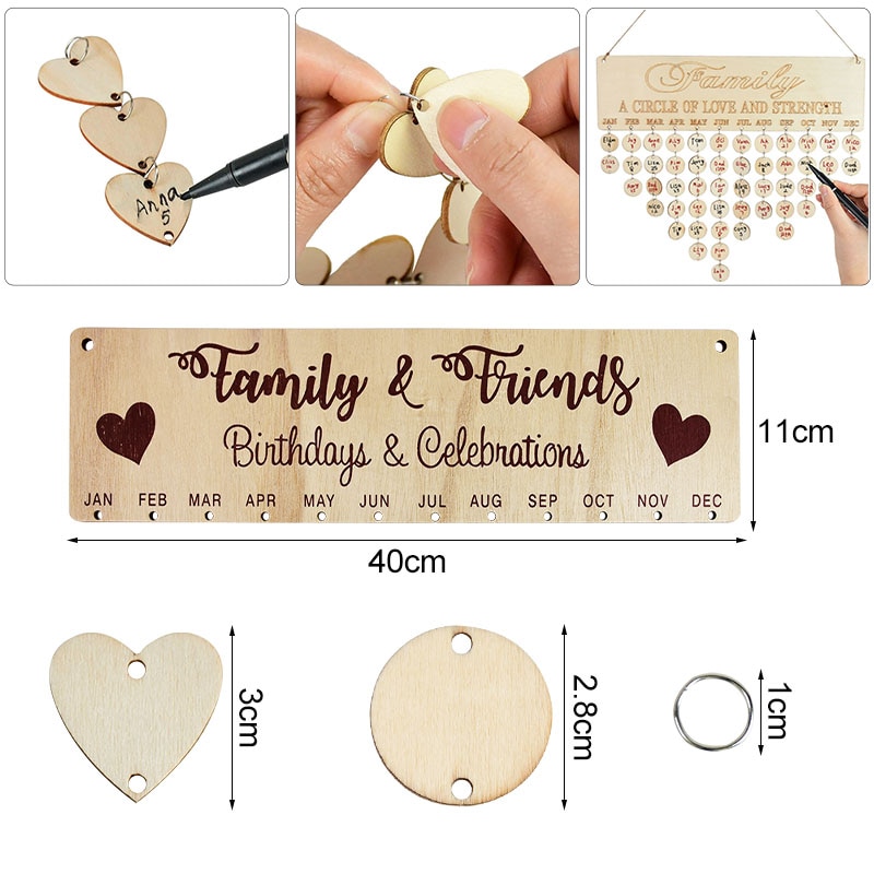 DIY Wooden Family Birthday Calendar DIY Wooden Family Birthday Calendar