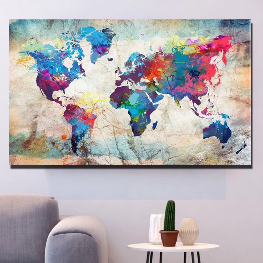 DIY World Map Paint by Number Kit DIY World Map Paint by Number Kit