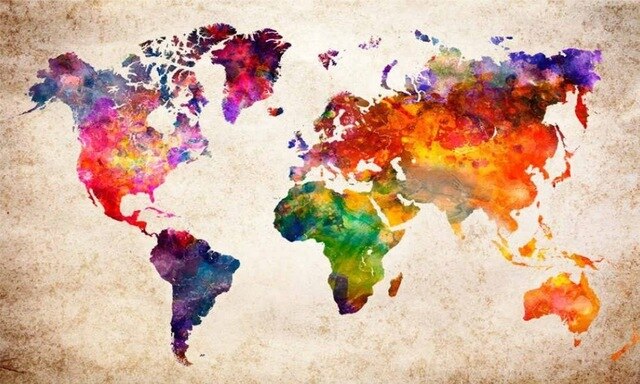 DIY World Map Paint by Number Kit