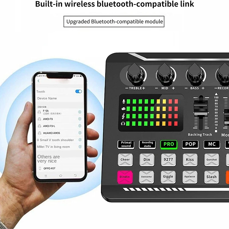 DJ Equipment Microphone Sound Card Console Studio Sound Card Kit Cable Phone Mixing Computer Live Voice Mixer F998 DJ Equipment Microphone Sound Card Console Studio Sound Card Kit Cable Phone Mixing Computer Live Voice Mixer F998