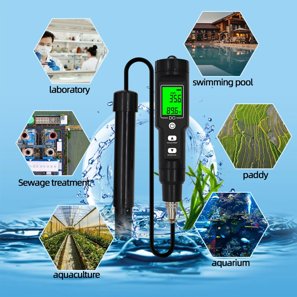 DO9100 Digital Dissolved Oxygen Meter 0.0-30.0 Mg/L Waterproof ATC 0.0-300.0% DO Tester Water Quality Oxygen Detector
