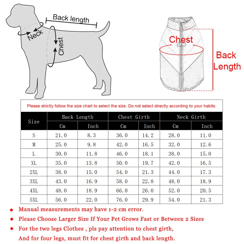 Dog and Cat Winter Warm Puppy Vest Jacket Outdoor Windproof Pet Coat